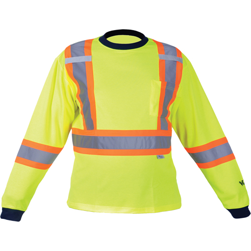 Chemise de s&eacute;curit&eacute; &agrave; manches longues, Polyester, Moyen, Jaune lime haute visibilit&eacute; Air Extreme Inc.