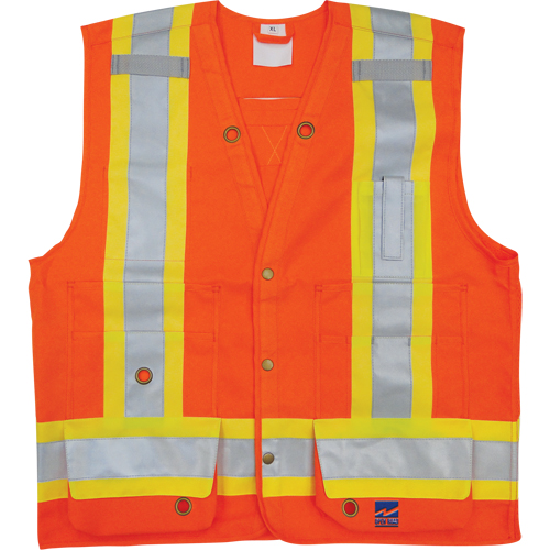 Surveyor Safety Vest, High Visibility Orange, Small, Polyester Air Extreme Inc.