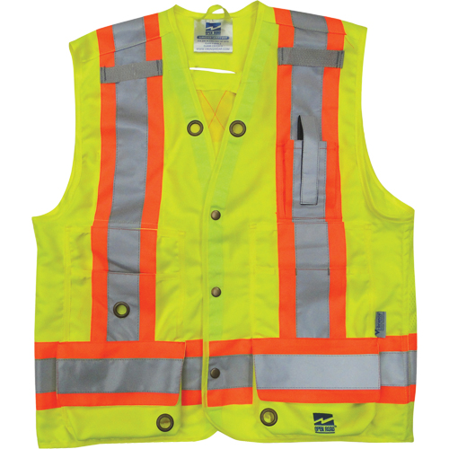 Veste de s&eacute;curit&eacute; pour arpenteur, Jaune lime haute visibilit&eacute;, Petit, Polyester Air Extreme Inc.