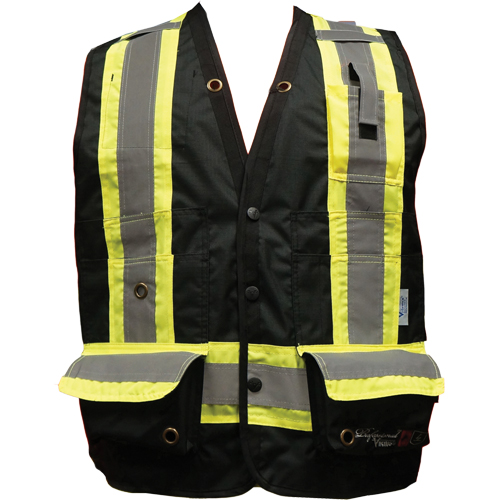 Fire Retardant Surveyor Safety Vest, Black, Small, Polyester Air Extreme Inc.