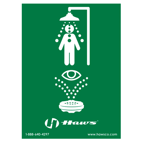 Emergency Shower/Eyewash Sign, 24" x 18", Plastic, Pictogram Air Extreme Inc.