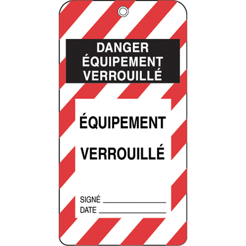 &eacute;tiquettes de verrouillage, Plastique, 3" la x 5-3/4" h, Français Air Extreme Inc.