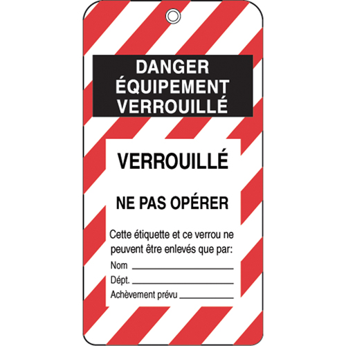 Lockout Tags, Plastic, 3" W x 5-3/4" H, French Air Extreme Inc.