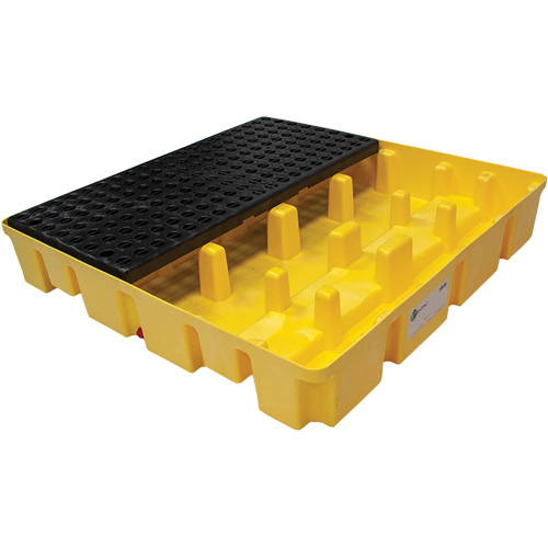 Palette de d&eacute;versements Poly-Slim-Line sans drain, Capacit&eacute; de d&eacute;versement 66 gal. US, 49" x 49" x 8,75" Air Extreme Inc.