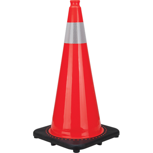 C&ocirc;ne de signalisation de premi&egrave;re qualit&eacute;, 28", Orange, Bande(s) r&eacute;fl&eacute;chissante(s) 4" Air Extreme Inc.