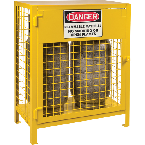Gas Cylinder Cabinets, 2 Cylinder Capacity, 30" W x 17" D x 37" H, Yellow Air Extreme Inc.