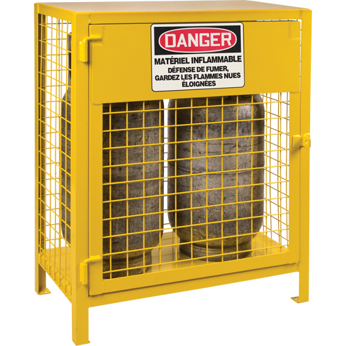 Gas Cylinder Cabinets, 2 Cylinder Capacity, 30" W x 17" D x 37" H, Yellow Air Extreme Inc.