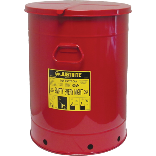 Contenant manuel pour d&eacute;chets huileux, Homologu&eacute; FM/List&eacute; UL, 21 gal. US, Rouge Air Extreme Inc.