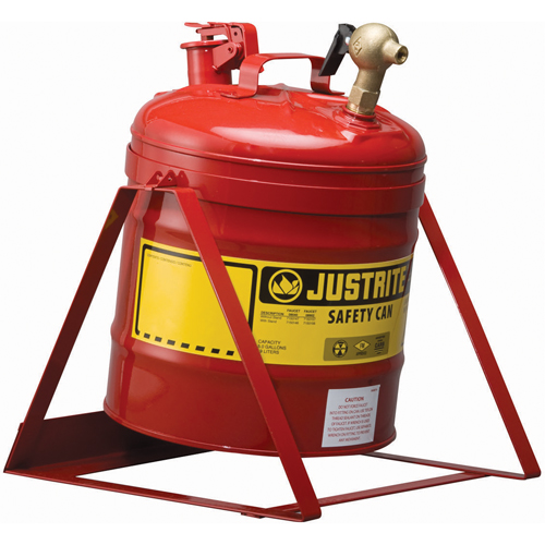 Bidon avec robinet s&eacute;curitaires pour laboratoires, Type I, Acier, 5 gal. US, Rouge, Homologu&eacute; FM Air Extreme Inc.