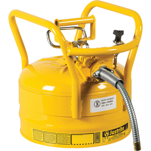 D.O.T. AccuFlow Safety Cans, Type II, Steel, 2.5 US gal., Yellow, FM Approved Air Extreme Inc.