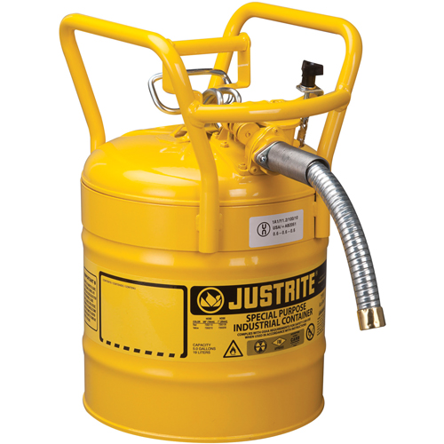 D.O.T. AccuFlow Safety Cans, Type II, Steel, 5 US gal., Yellow, FM Approved Air Extreme Inc.