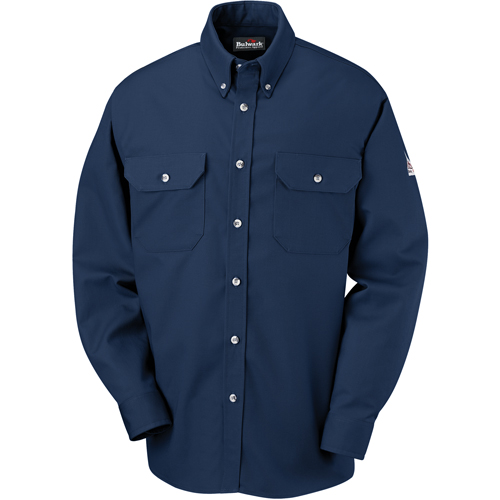 Flame-Resistant Cool Touch&reg; 2 Button Front Deluxe Shirts, Small, Navy Blue Air Extreme Inc.