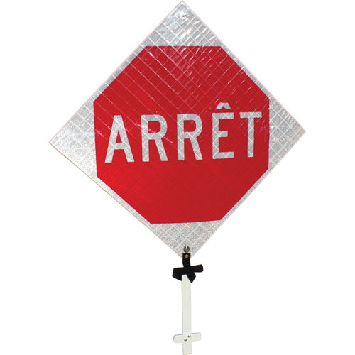 "Arr&ecirc;t" Pole Sign, 24" x 24", Aluminum, French Air Extreme Inc.