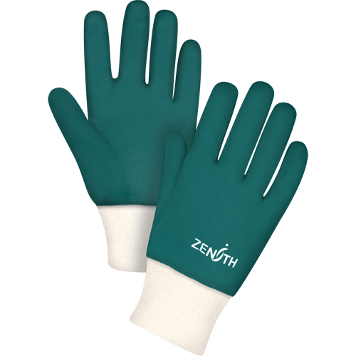Double Dipped Green Gloves, 10" L, PVC, Cotton Jersey Inner Lining, 70-mil Air Extreme Inc.