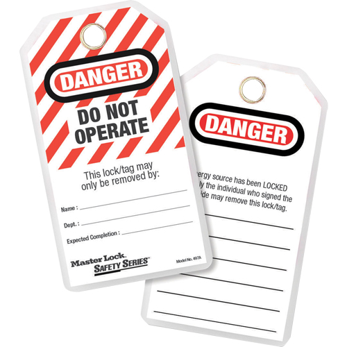 Lockout Tags, Plastic, 3-1/8" W x 6-1/2" H, English Air Extreme Inc.