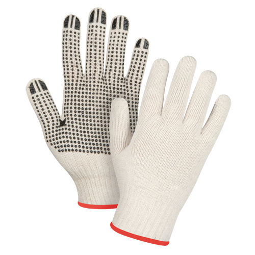 Heavyweight Dotted String Knit Gloves, Poly/Cotton, Single Sided, 7 Gauge, Small Air Extreme Inc.