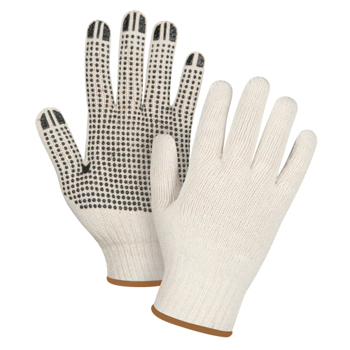 Heavyweight Dotted String Knit Gloves, Poly/Cotton, Single Sided, 7 Gauge, Large Air Extreme Inc.