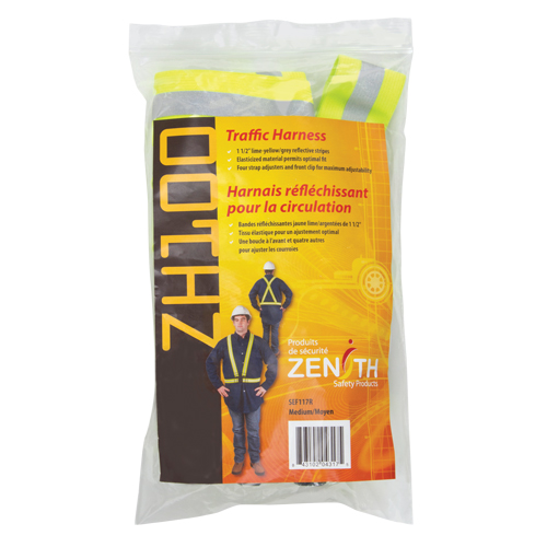 Standard-Duty Safety Harness, High Visibility Lime-Yellow, Silver Reflective Colour, Medium Air Extreme Inc.