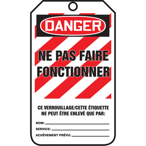 Lockout Tags, Plastic, 3-3/8" W x 5-5/8" H, French Air Extreme Inc.
