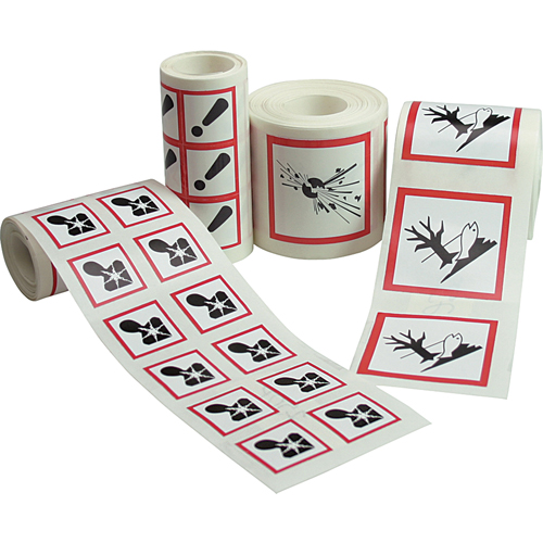 &eacute;tiquettes avec pictogrammes SGH, Vinyle, Rouleau, 2" lo x 2" la Air Extreme Inc.