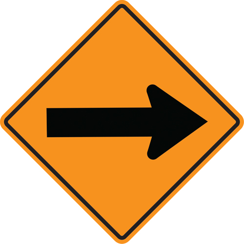 Arrow Roll-Up Temporary Conditions Sign , 24" x 24", Vinyl, Pictogram Air Extreme Inc.