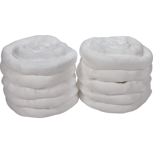 Remblais tubulaire absorbant, Huile seulement, Absorption 45 gal., 3" la x 10' lo, Pqt de 10 Air Extreme Inc.