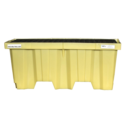 Palettes Poly-Spillpallet emboîtables avec drain pour 2 barils, Capacit&eacute; de d&eacute;versement 66 gal. US, 51" x 26" x 21" Air Extreme Inc.