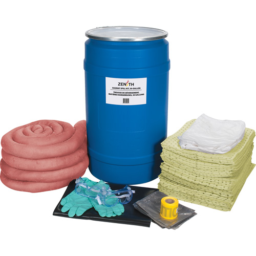 Spill Kit, Hazmat, Drum, 30 US gal. Absorbancy Air Extreme Inc.