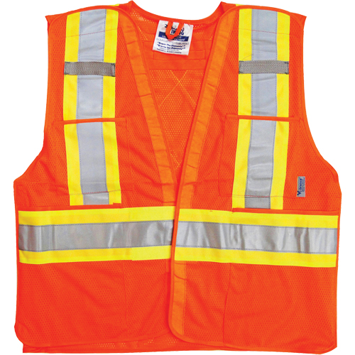 Traffic Safety Vest, High Visibility Orange, 2X-Large/3X-Large, Polyester Air Extreme Inc.