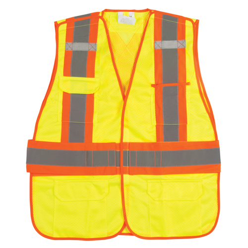 CSA Compliant High Visibility Surveyor Vest, High Visibility Lime-Yellow, 2X-Large, Polyester Air Extreme Inc.