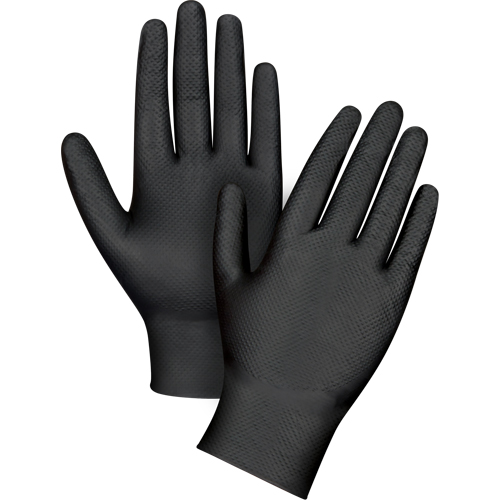 Heavyweight Tactile Grip Examination Gloves, Small, Nitrile, 8-mil, Powder-Free, Black Air Extreme Inc.