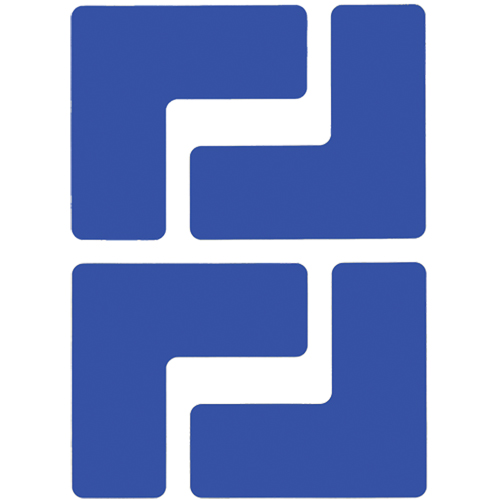 Floor Corner Marks, L, 5" L x 2" W, Blue, Polyester Air Extreme Inc.