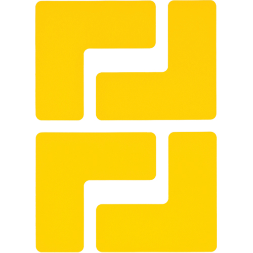 Floor Corner Marks, L, 5" L x 2" W, Yellow, Polyester Air Extreme Inc.