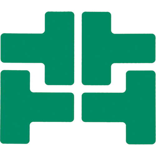 Floor Corner Marks, T, 5" L x 2" W, Green, Polyester Air Extreme Inc.
