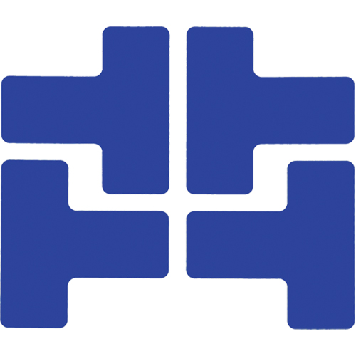 Floor Corner Marks, T, 5" L x 2" W, Blue, Polyester Air Extreme Inc.