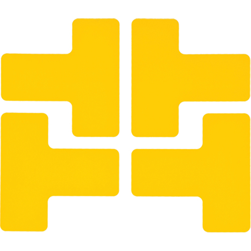 Floor Corner Marks, T, 5" L x 2" W, Yellow, Polyester Air Extreme Inc.