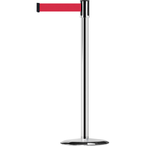 Slimline TensaBarrier&reg; Barrier Post, Steel, 38" H, Red Tape, 7.5' Tape Length Air Extreme Inc.