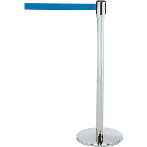 Montant pour barri&egrave;re Slimline TensaBarrier, Acier, 38" h, Ruban Bleu, Longueur du ruban 7,5' Air Extreme Inc.