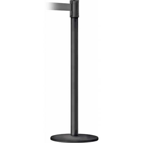 Slimline TensaBarrier&reg; Barrier Post, Steel, 38" H, Black Tape, 7.5' Tape Length Air Extreme Inc.