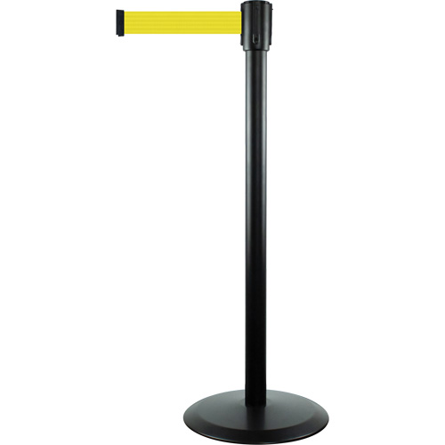 Slimline TensaBarrier&reg; Barrier Post, Steel, 38" H, Yellow Tape, 7.5' Tape Length Air Extreme Inc.