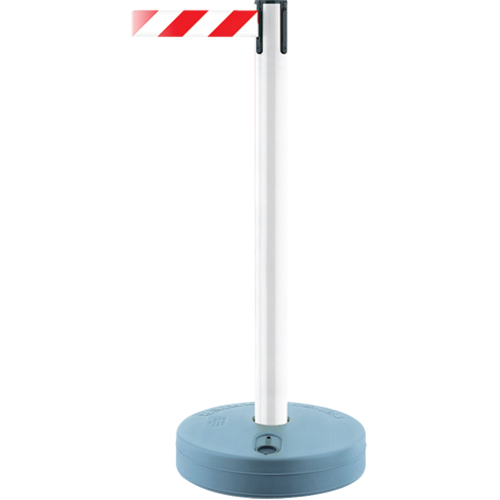 Montant ext&eacute;rieur pour barri&egrave;re TensaBarrier, Plastique, 37" h, Ruban Blanc/Rouge, Longueur du ruban 13' Air Extreme Inc.