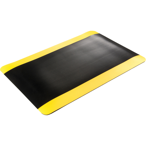 Tapis tr&egrave;s robuste pour panneau de contr&ocirc;le No 720, Ondul&eacute;, 3' x 10' x 5/8", Noir/Jaune, PVC Air Extreme Inc.
