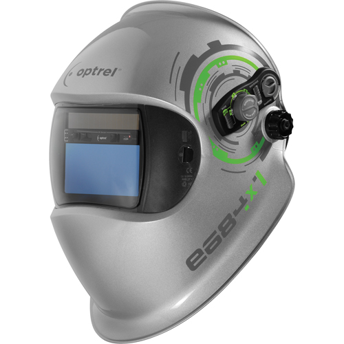 e684 Welding Helmets, 3.94" L x 1.97" W View Area, 4/5 - 13 Shade Range, Silver Air Extreme Inc.