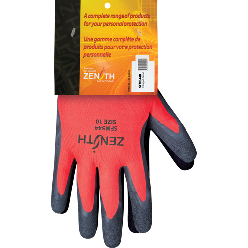 Coated Gloves, 10, Rubber Latex Coating, 13 Gauge, Polyester Shell Air Extreme Inc.
