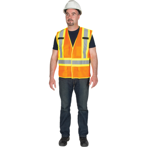 5-Point Tear-Away Premium Safety Vest , High Visibility Orange, Large/X-Large, Polyester Air Extreme Inc.