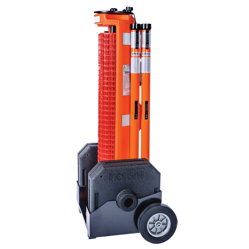 Wheeled Barrier, 50' L, Plastic, Orange Air Extreme Inc.