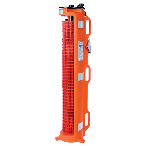 Wheeled Barrier, 50' L, Plastic, Orange Air Extreme Inc.