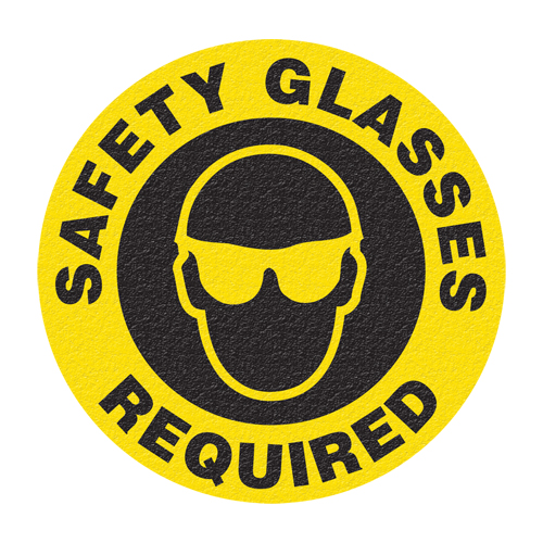 Panneau de signalisation au sol  Safety Glasses , Adh&eacute;sif, Anglais avec pictogramme Air Extreme Inc.