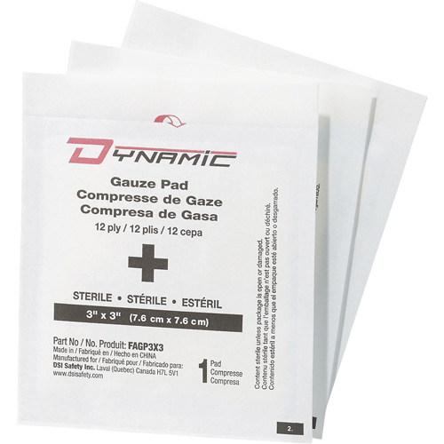 Gaze Dynamic, Tampon, 3" lo x 3" la, St&eacute;rile, Dispositif m&eacute;dical Classe 1 Air Extreme Inc.