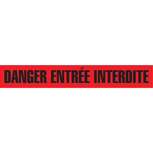 Rubans pour barricades, Français, 3" la x 1000' lo, 3 mils, Noir/rouge Air Extreme Inc.